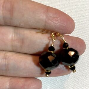 Garnet, Spinel & Gold Vermeil Earrings Large Natural Faceted Gemstone Rondelles